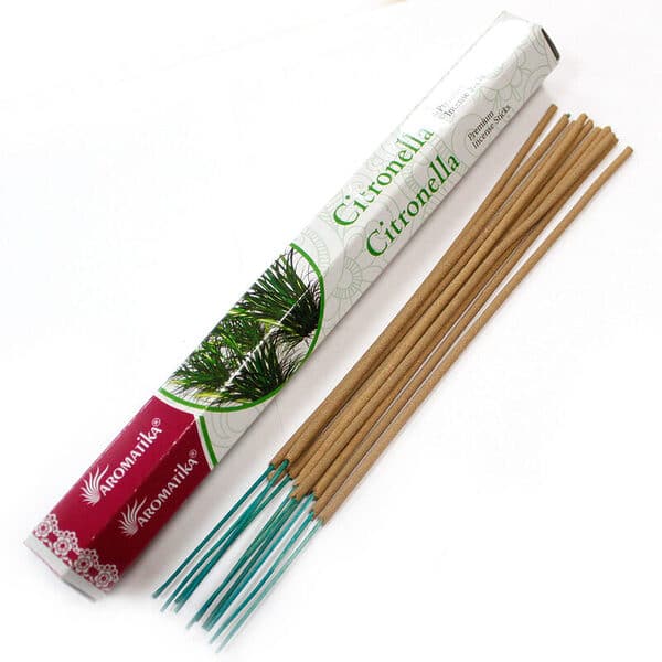 Encens Indien Aromatika - Citronnelle - 41g en bâtonnets, encens naturel fabriqué en Inde vendu par la Boutique Z Comme Zen spécialisée en produits Zen et bien être