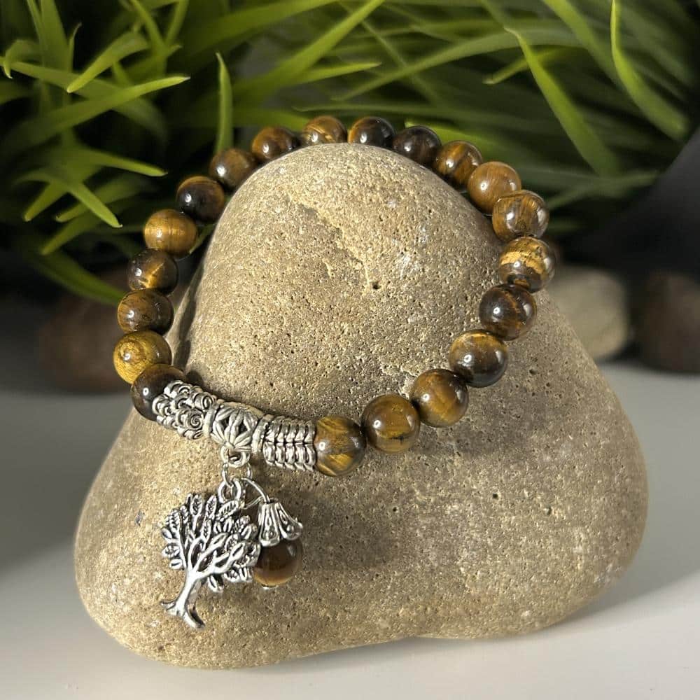 Bracelet Charms Arbre de Vie et Oeil de Tigre