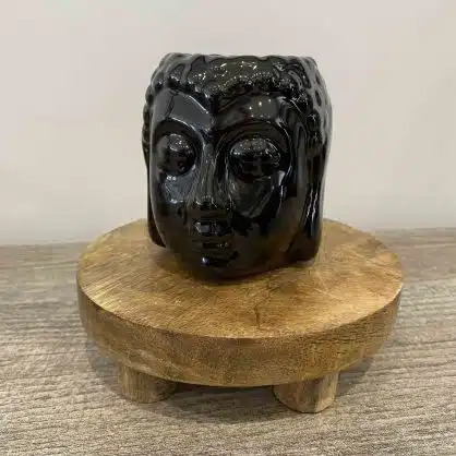 Brûleur de Fondant Parfumé Bouddha - Noir de couleur Blanc et Noir en céramique vendu par la Boutique Z Comme Zen spécialiste en produit Zen