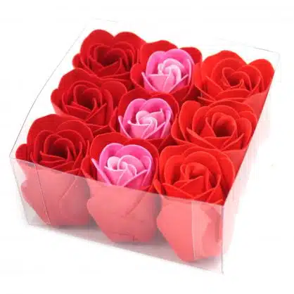 Coffret de 9 Roses De Savon - Rouge