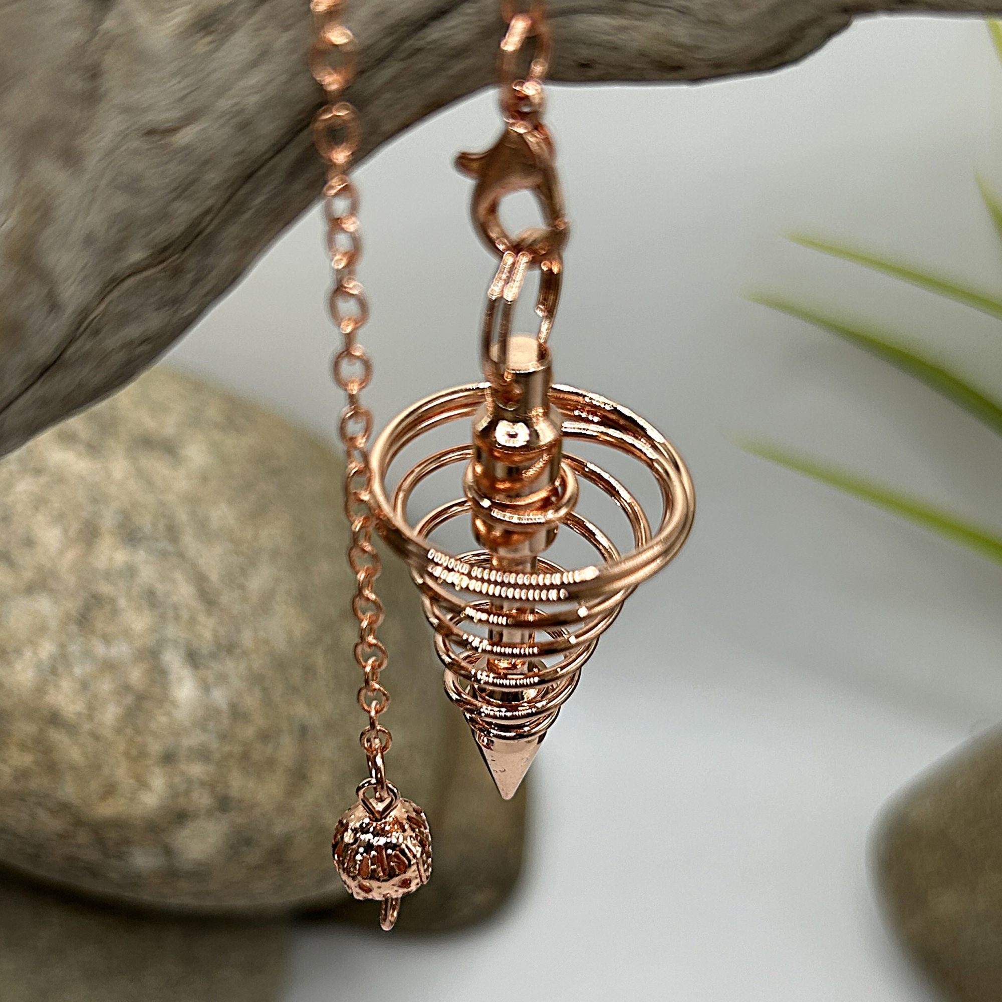 Pendule Conique Spirale Divinatoire - Cuivre Rose Doré – Image 3