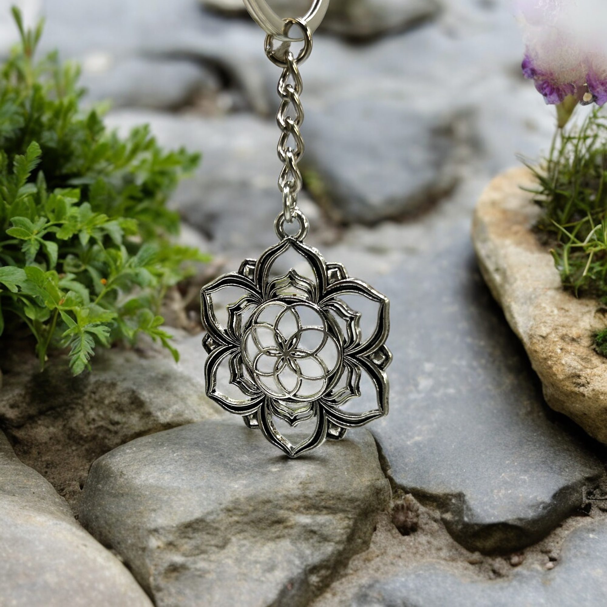 Porte-Clés Zen - Fleur de Vie Hamsa – Image 2