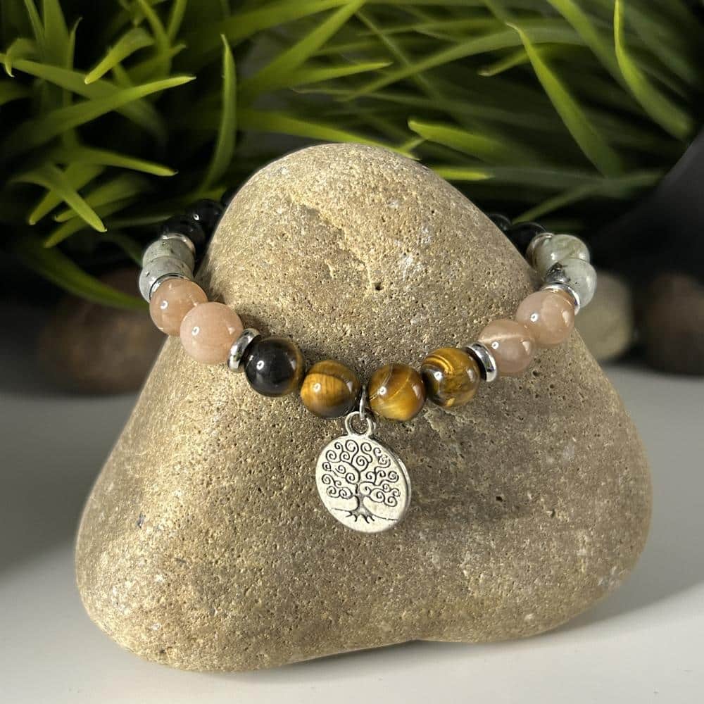 Bracelet Charms Arbre de Vie and Co - Obsidienne