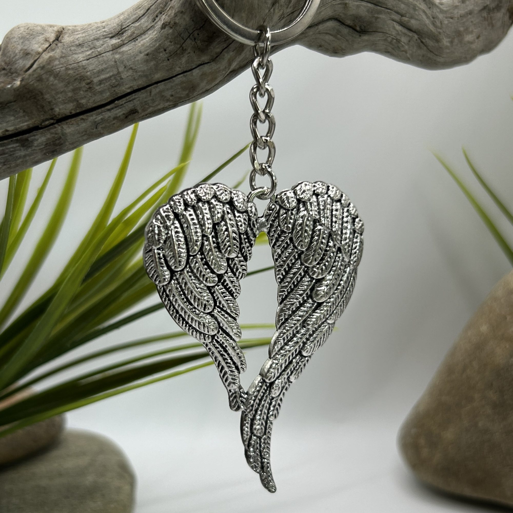 Porte-Clés Porte-Bonheur - Ailes d'Ange Argenté
