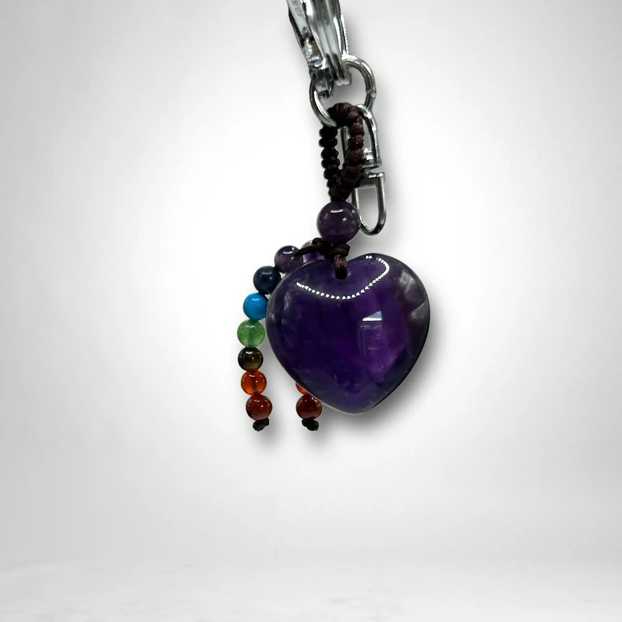 Porte-Clés Coeur et 7 Chakras - Améthyste – Image 5