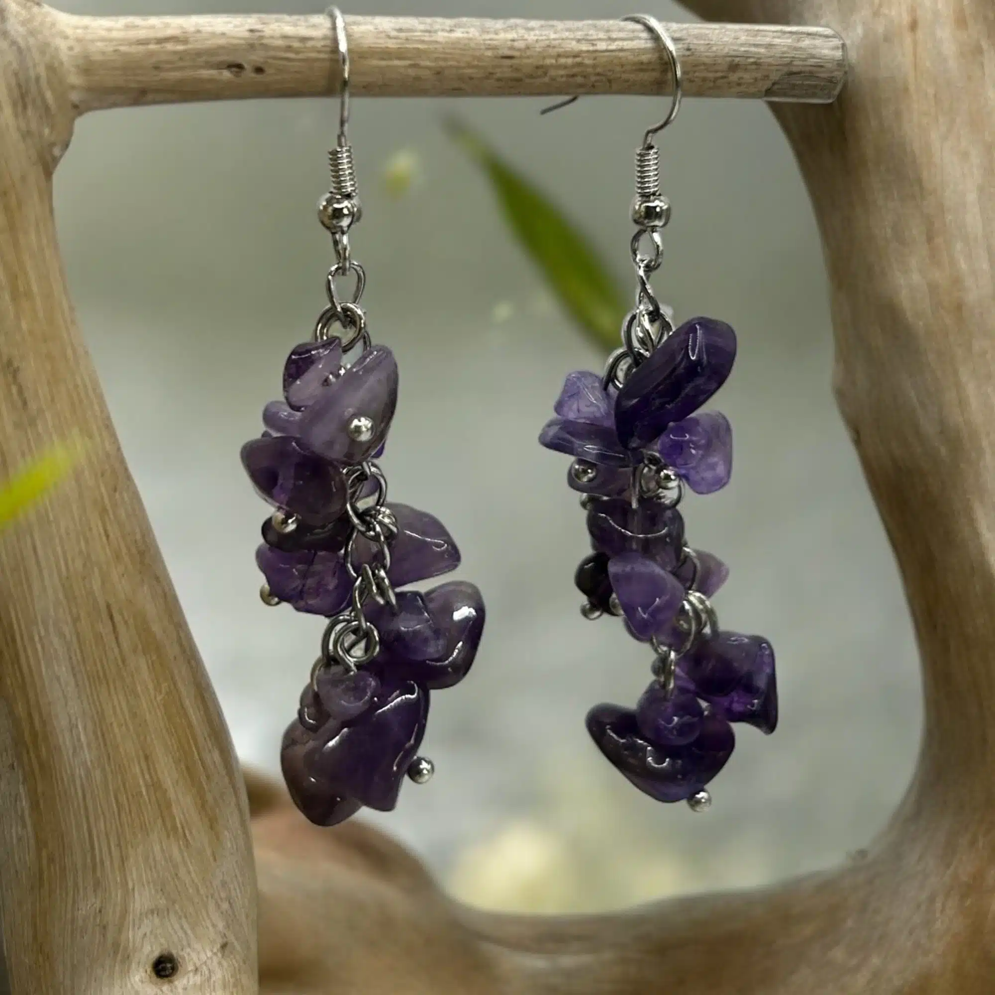 Boucles d'Oreilles Grappe d'Améthyste – Image 4