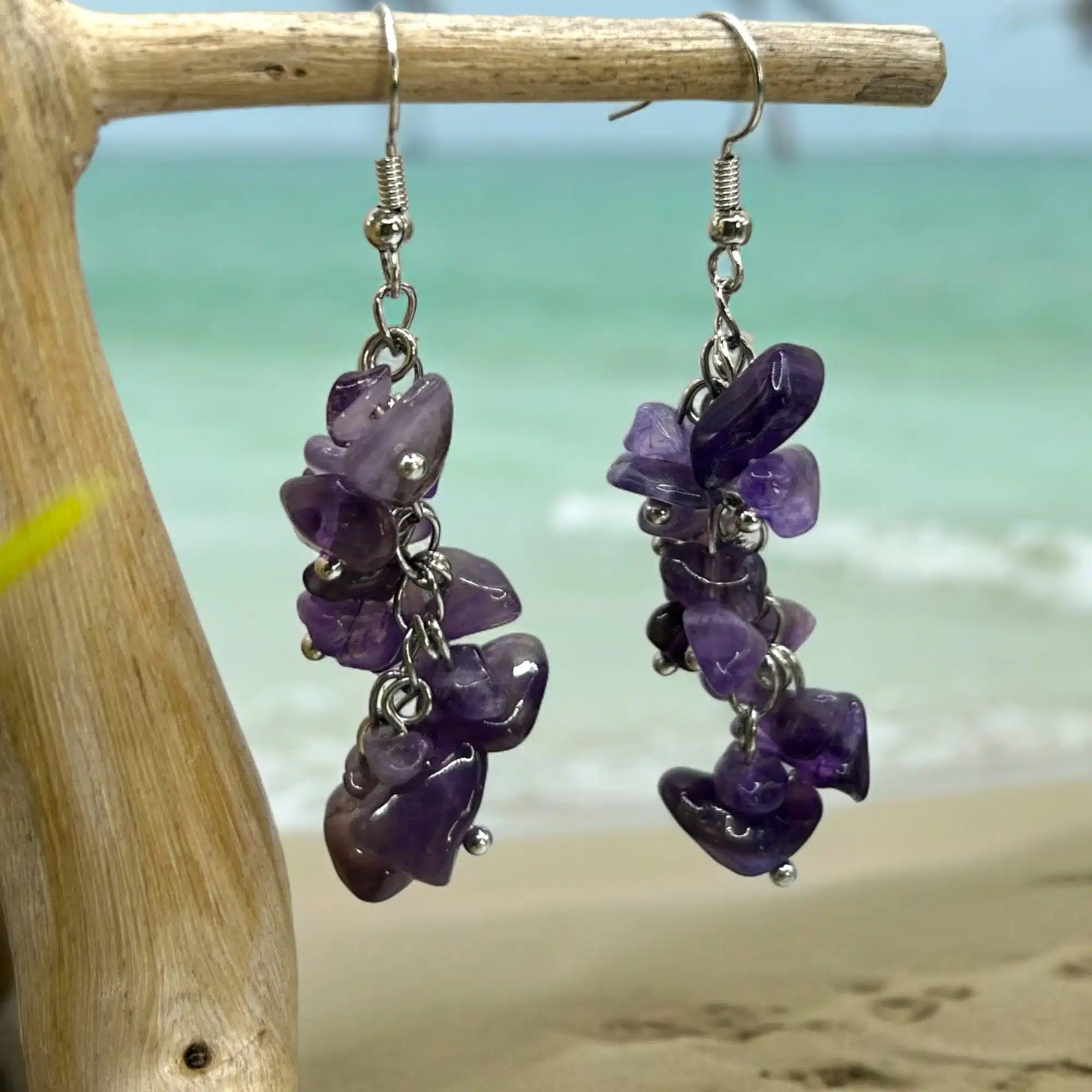 Boucles d'Oreilles Grappe d'Améthyste – Image 2