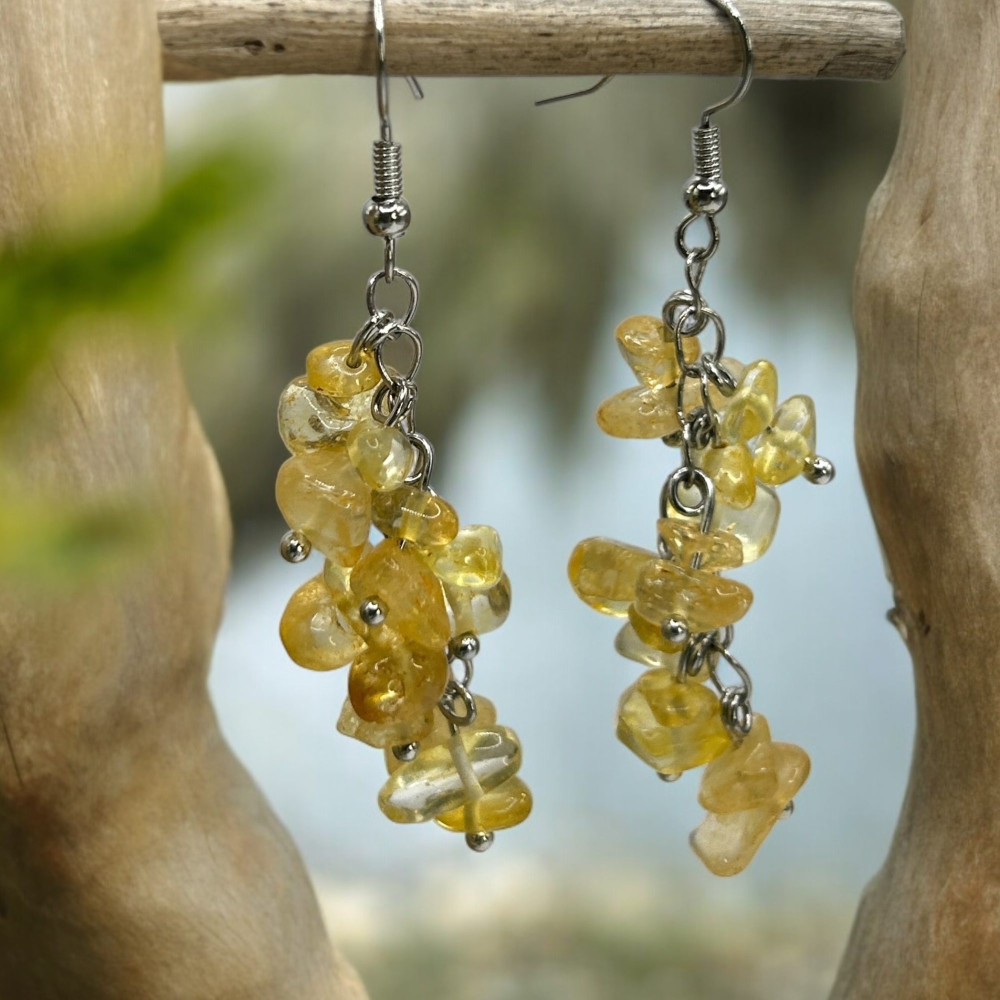 Boucles d'Oreilles Grappe de Citrine