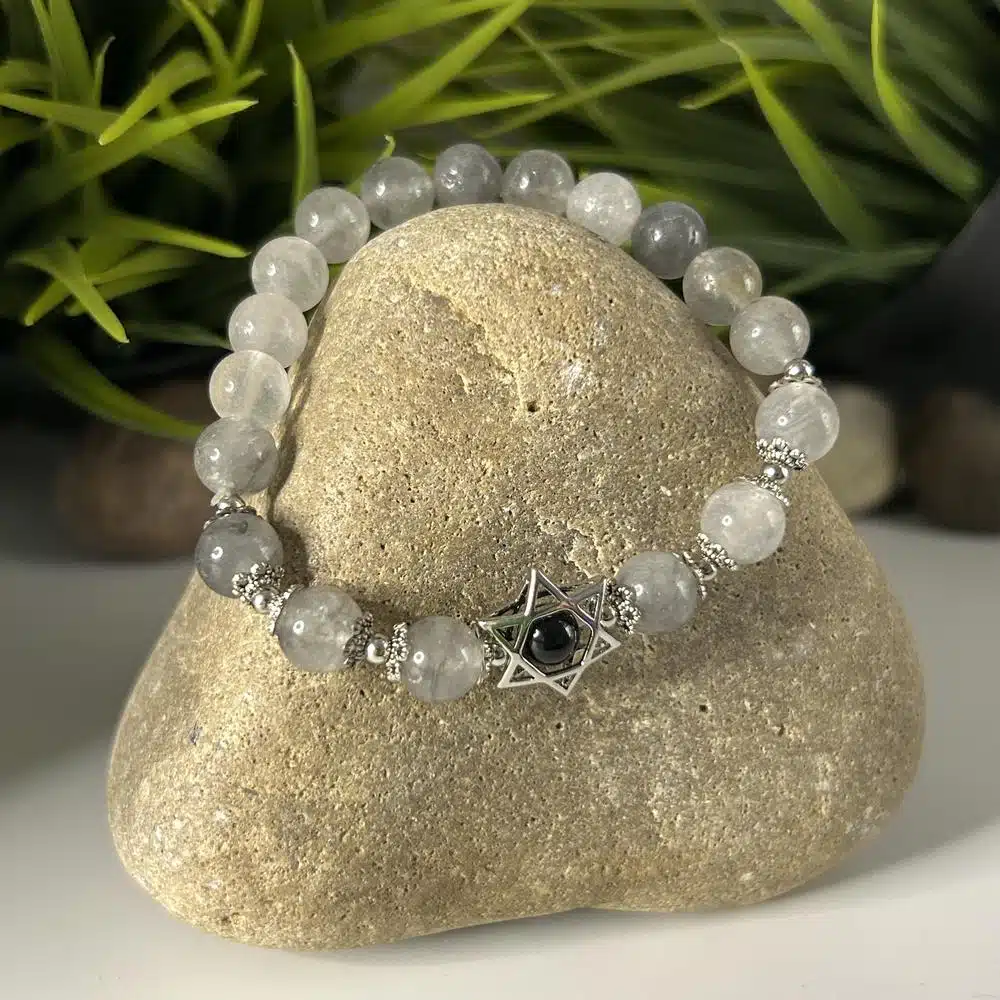 Bracelet Zen Etoile de David - Cristal de Roche