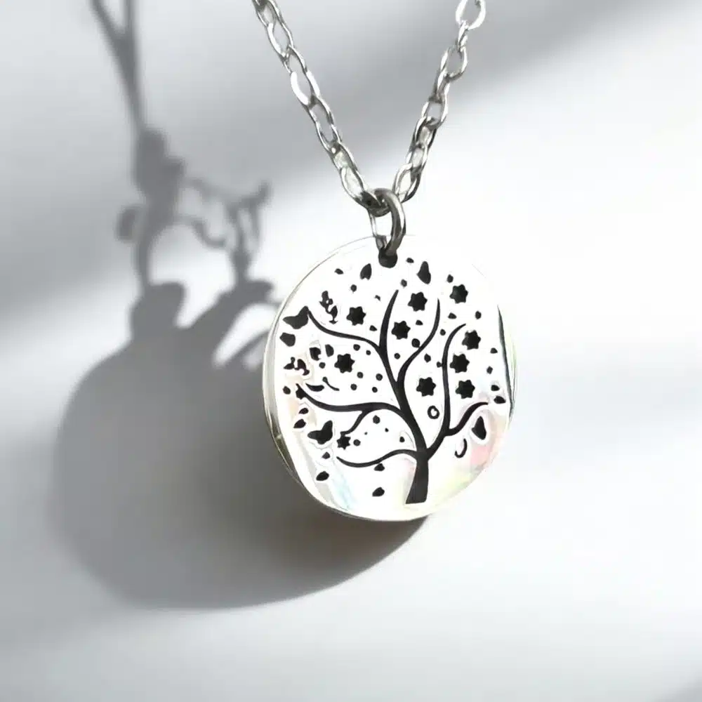 Collier Pendentif Acier Arbre de Vie "Jakarta" - Argenté