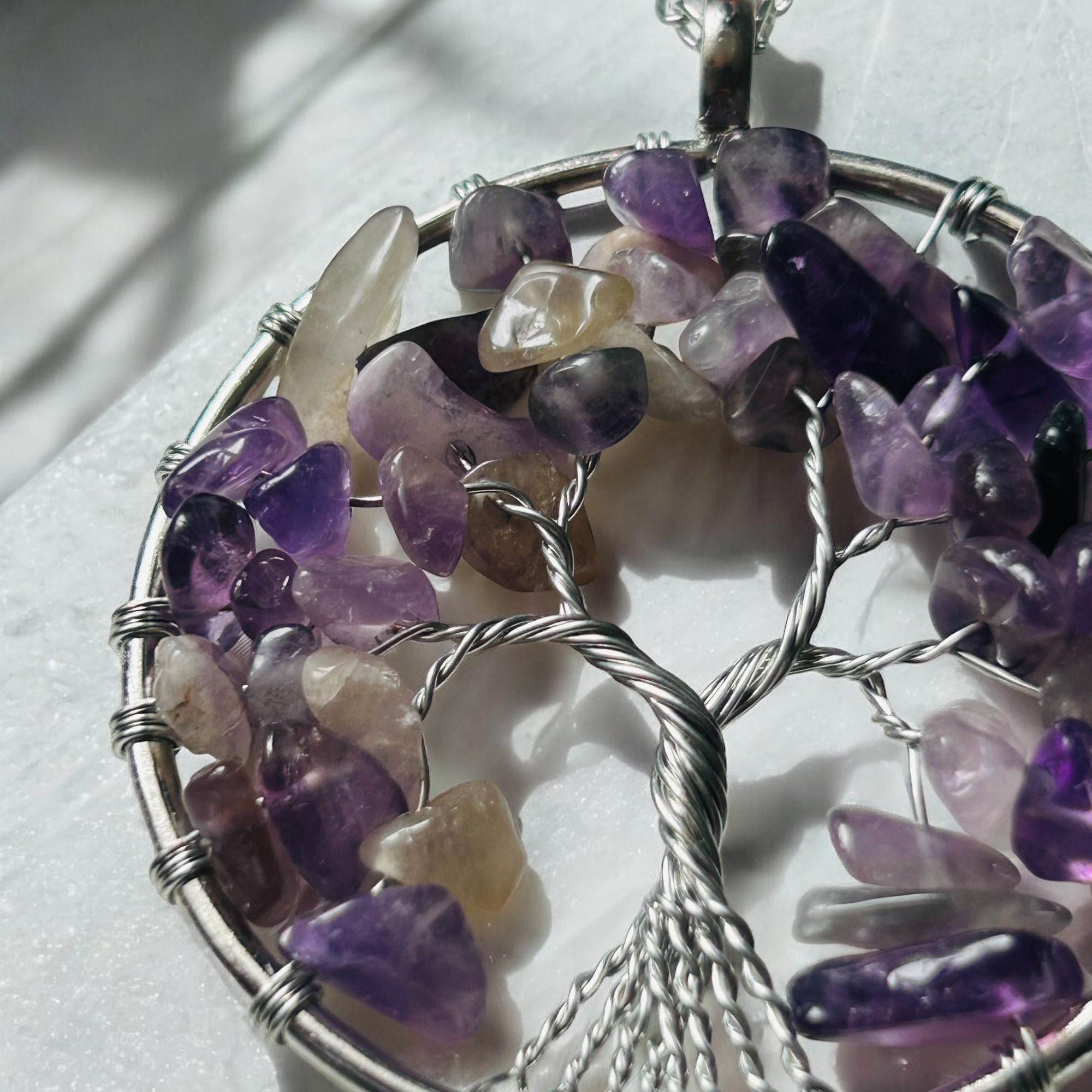 Collier Pendentif - Arbre de Vie et Améthyste – Image 4