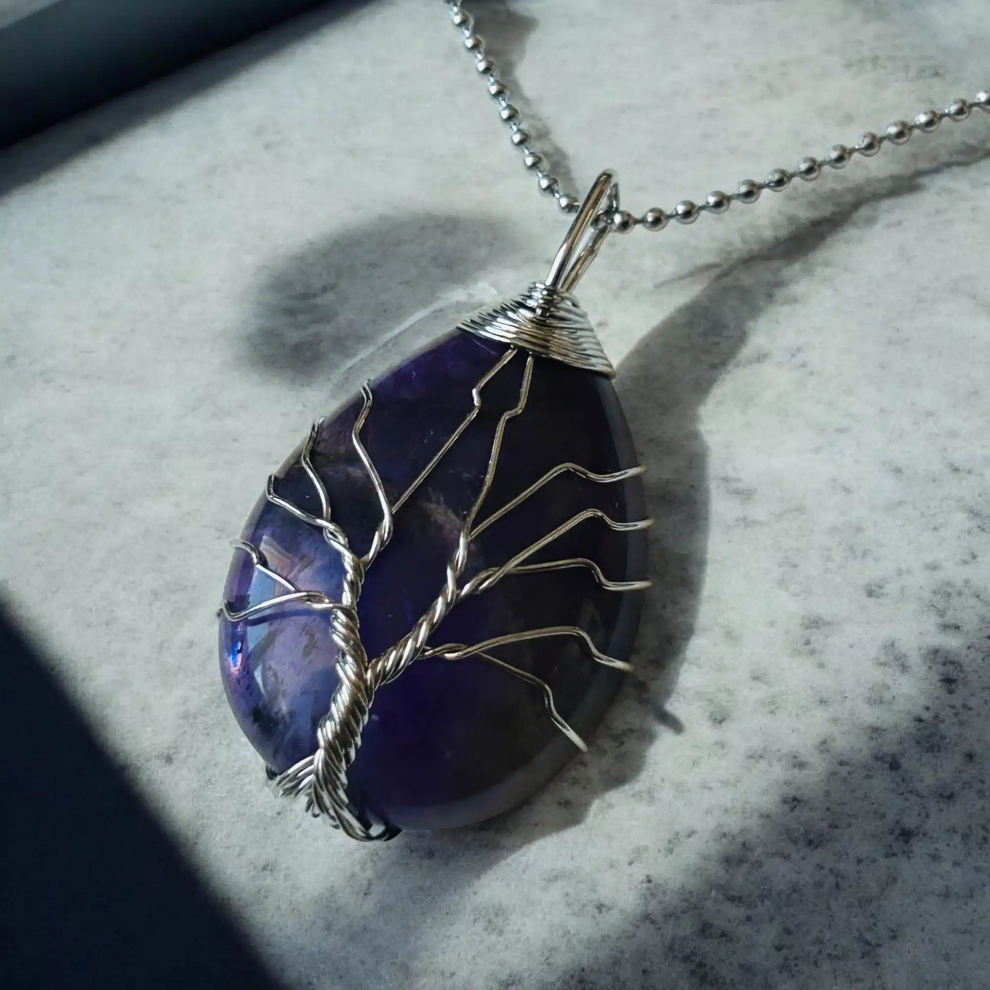 Collier Pendentif - Arbre de Vie Précieux - Améthyste – Image 5