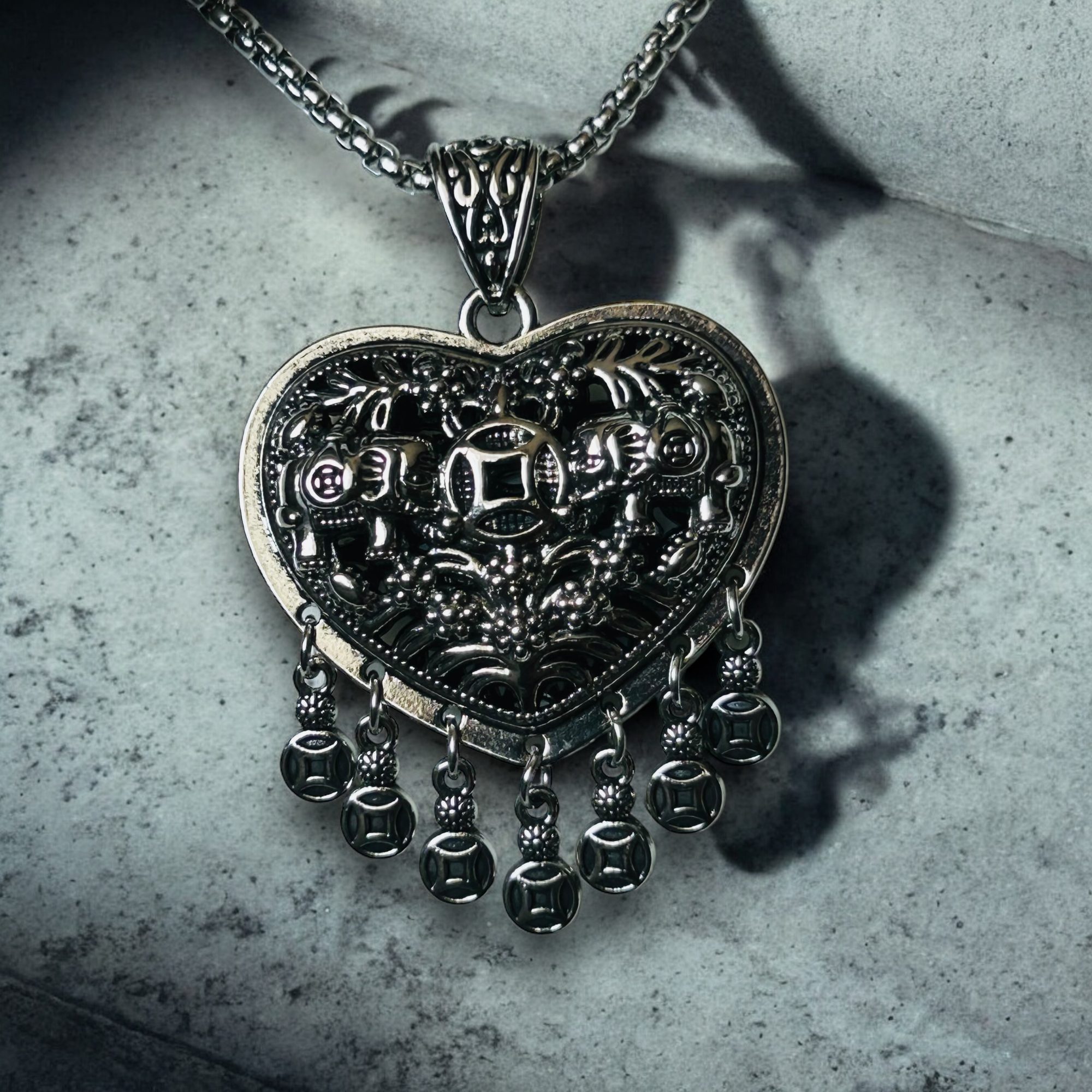 Collier Sautoir - Coeur Tibétain Vintage – Image 4