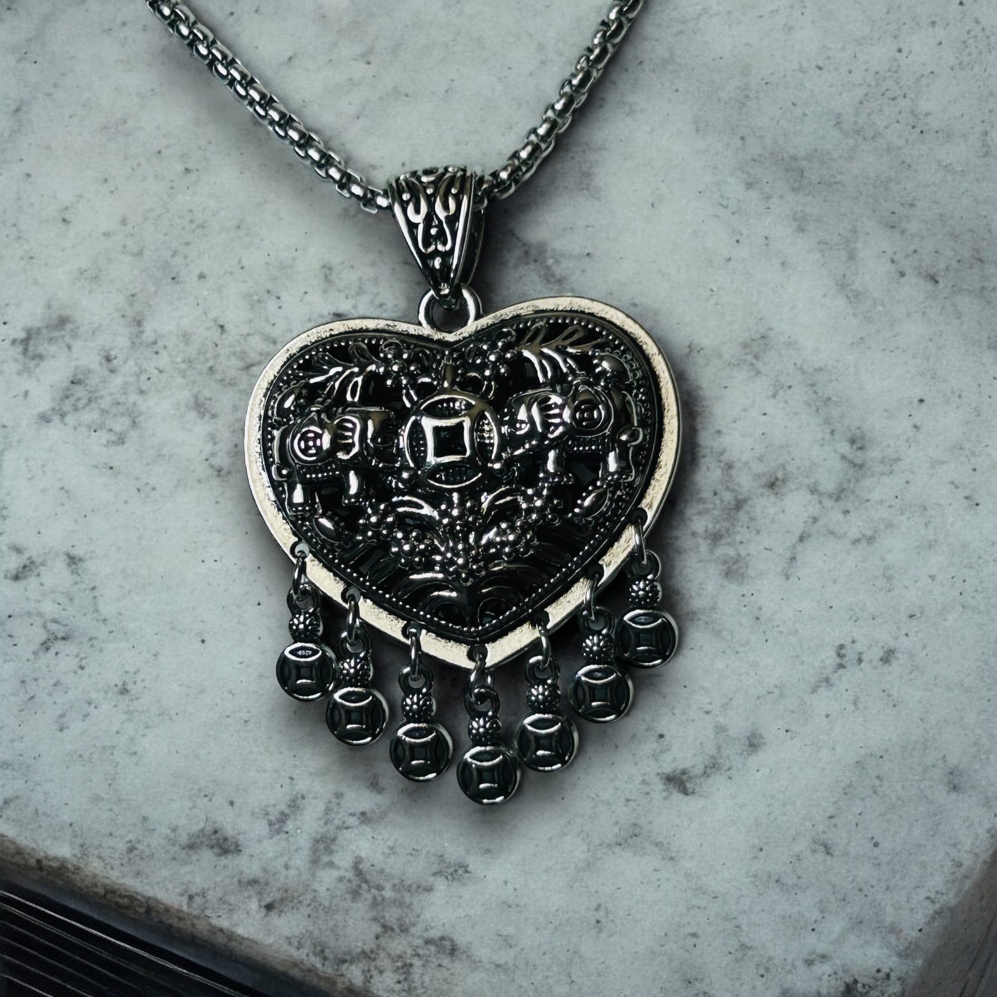Collier Sautoir - Coeur Tibétain Vintage – Image 2