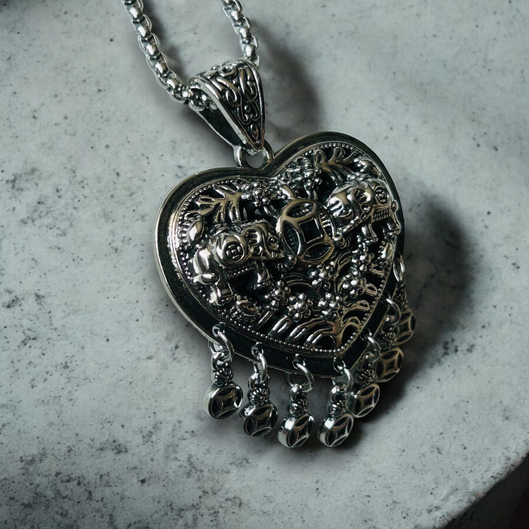 Collier Sautoir - Coeur Tibétain Vintage – Image 6