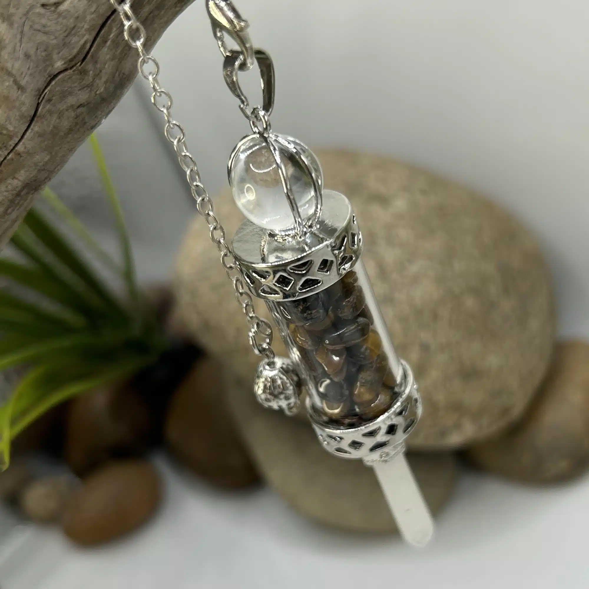 Pendule Divinatoire Cristaux et Oeil de Tigre – Image 4