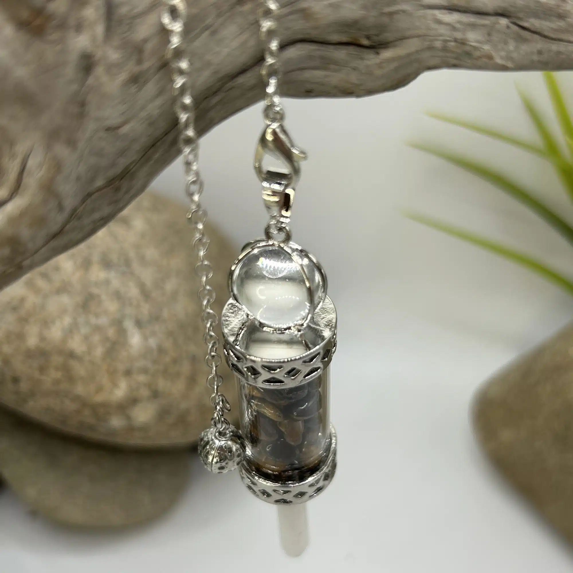 Pendule Divinatoire Cristaux et Oeil de Tigre – Image 3