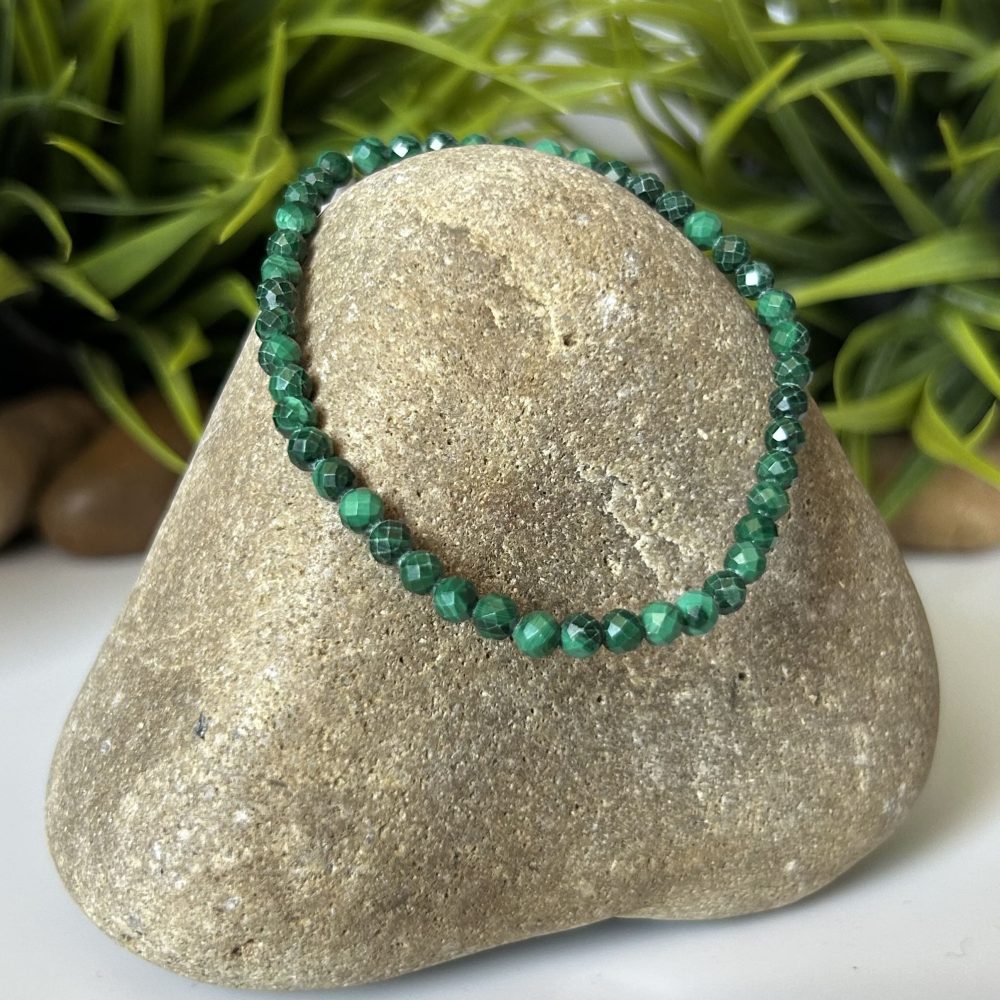 Bracelet Facettées - Malachite - 4 mm