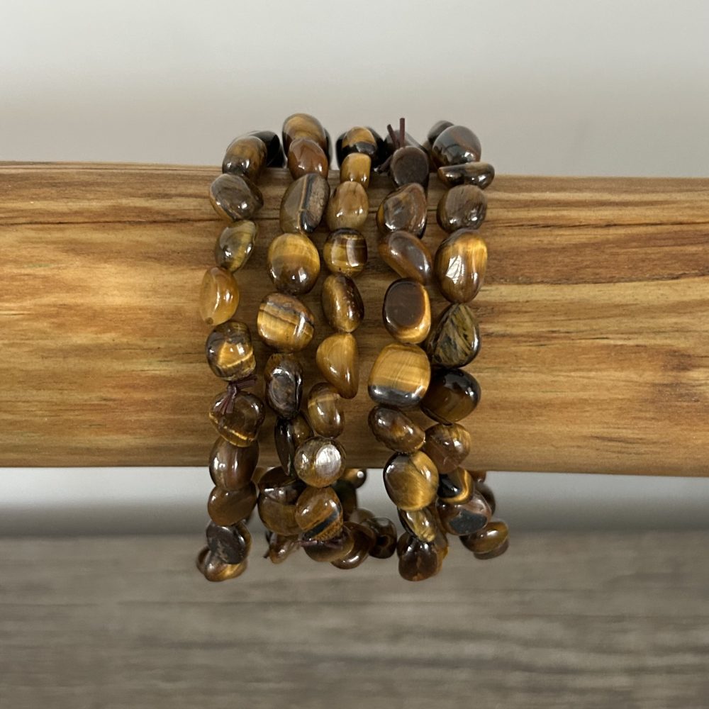 Bracelet Pierres Roulées - Oeil de Tigre - 6 mm