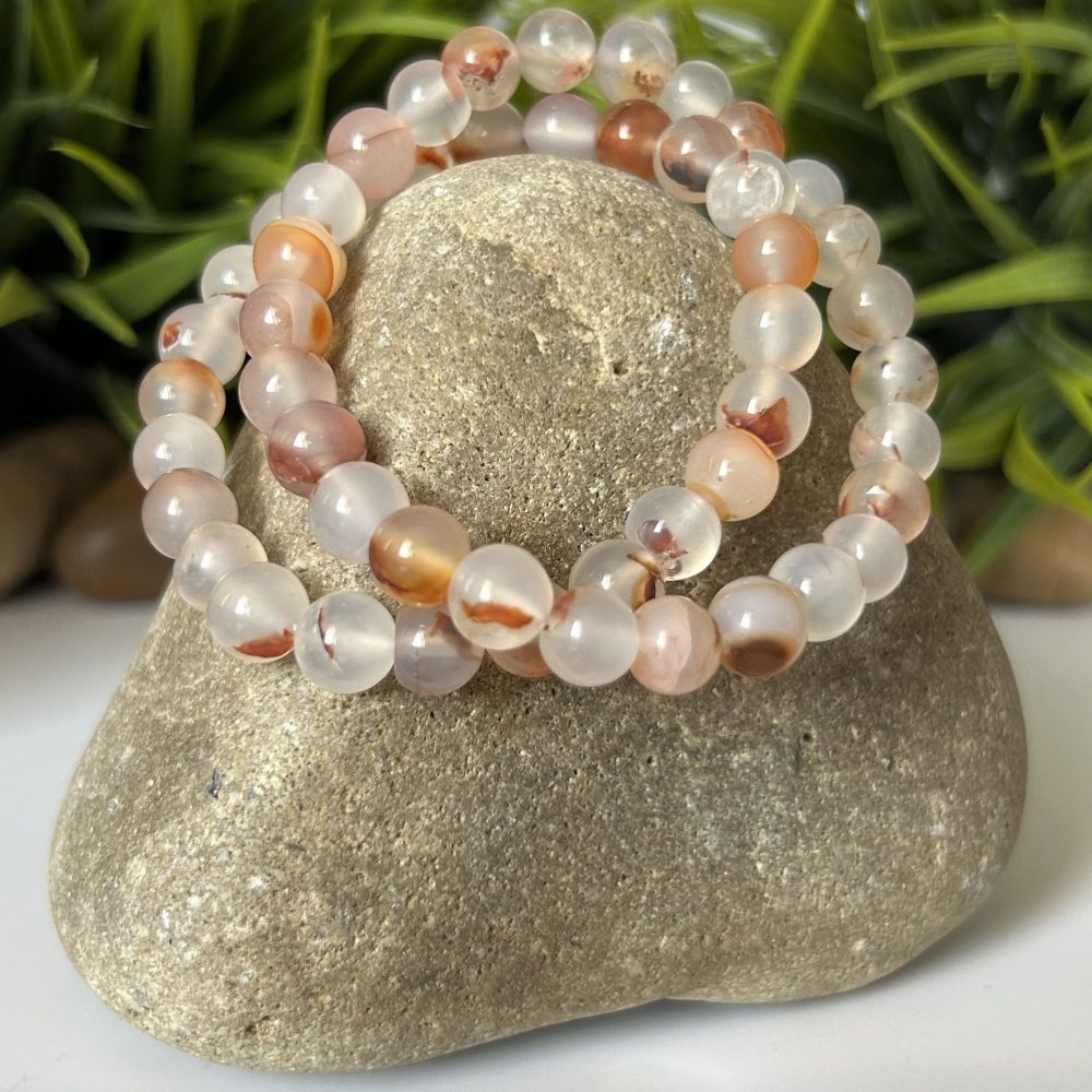 Bracelet Zen Agate Blanche & Cornaline