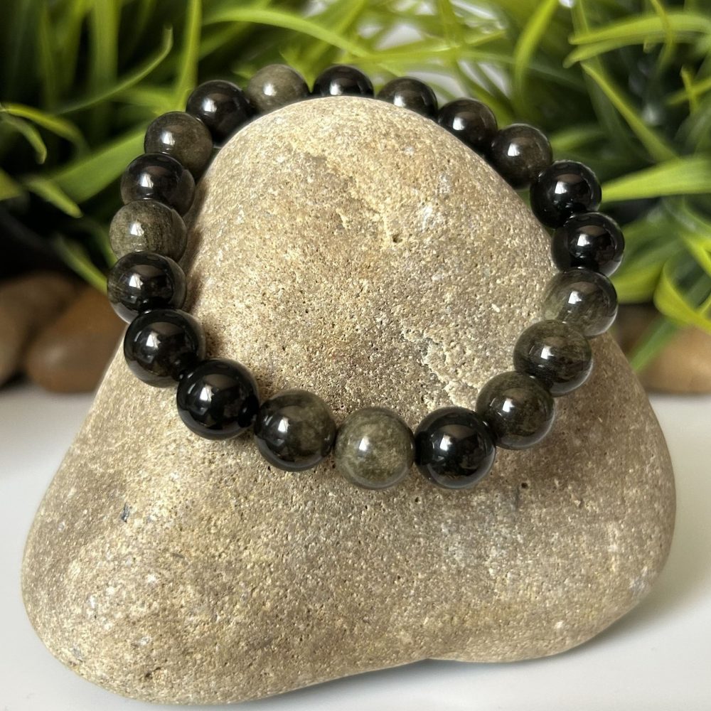 Bracelet Zen Obsidienne Dorée