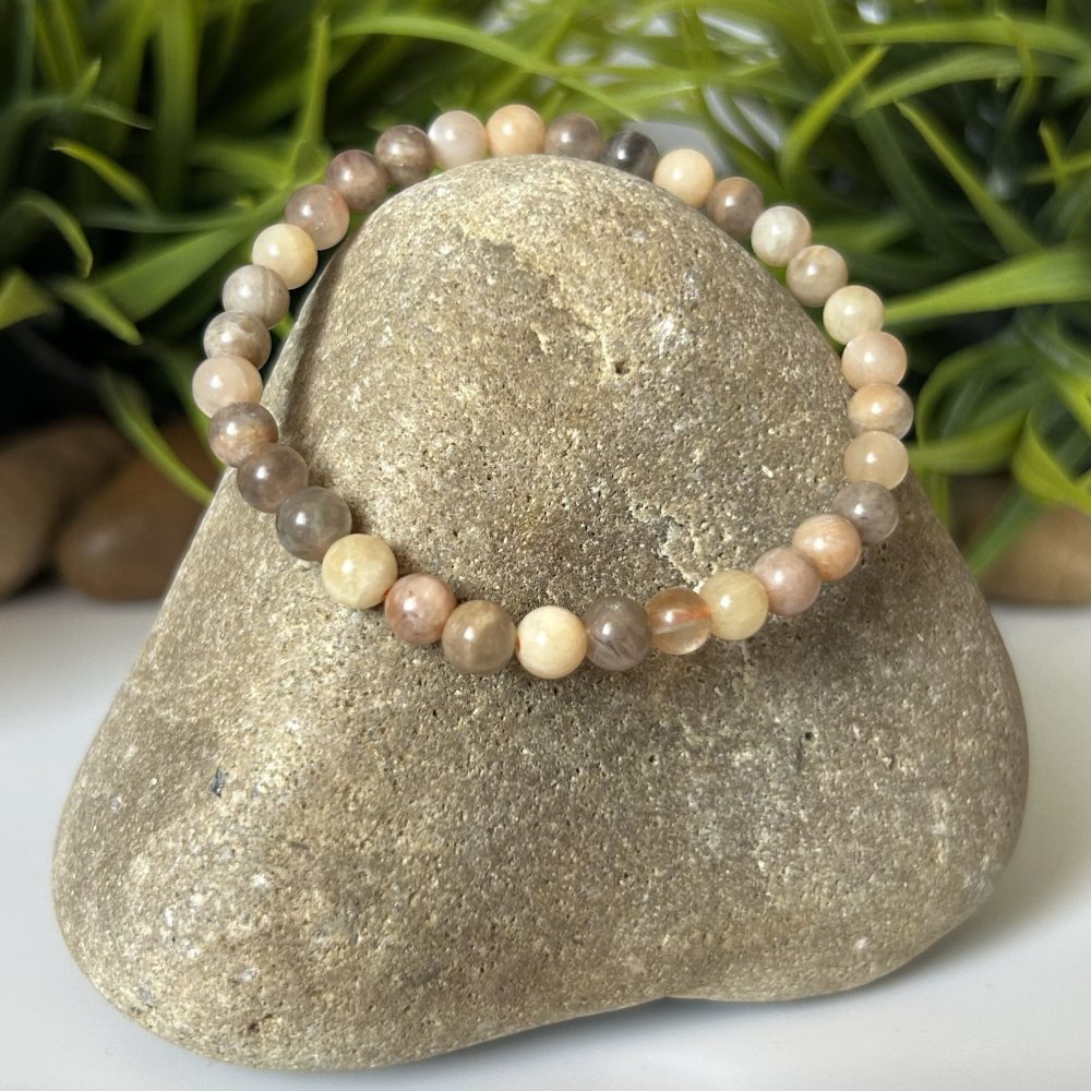 Bracelet Zen Pierre de Lune Pêche - 6 mm
