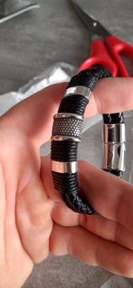 Bracelet Cuir Tressé Tomy - Argent photo review