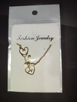 Collier Pendentif Acier Coeur et Stéthoscope "Beijing" - Argenté photo review