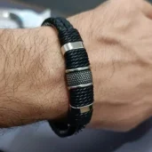 Bracelet Cuir Tressé Tomy - Argent photo review